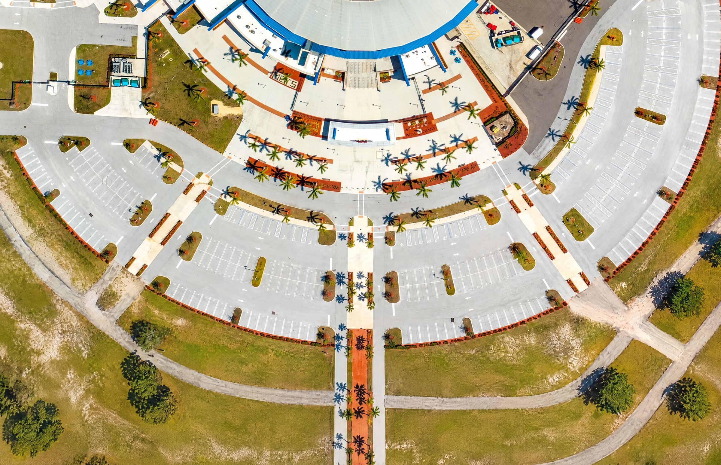Aerial view of Clover Park with event zones marked